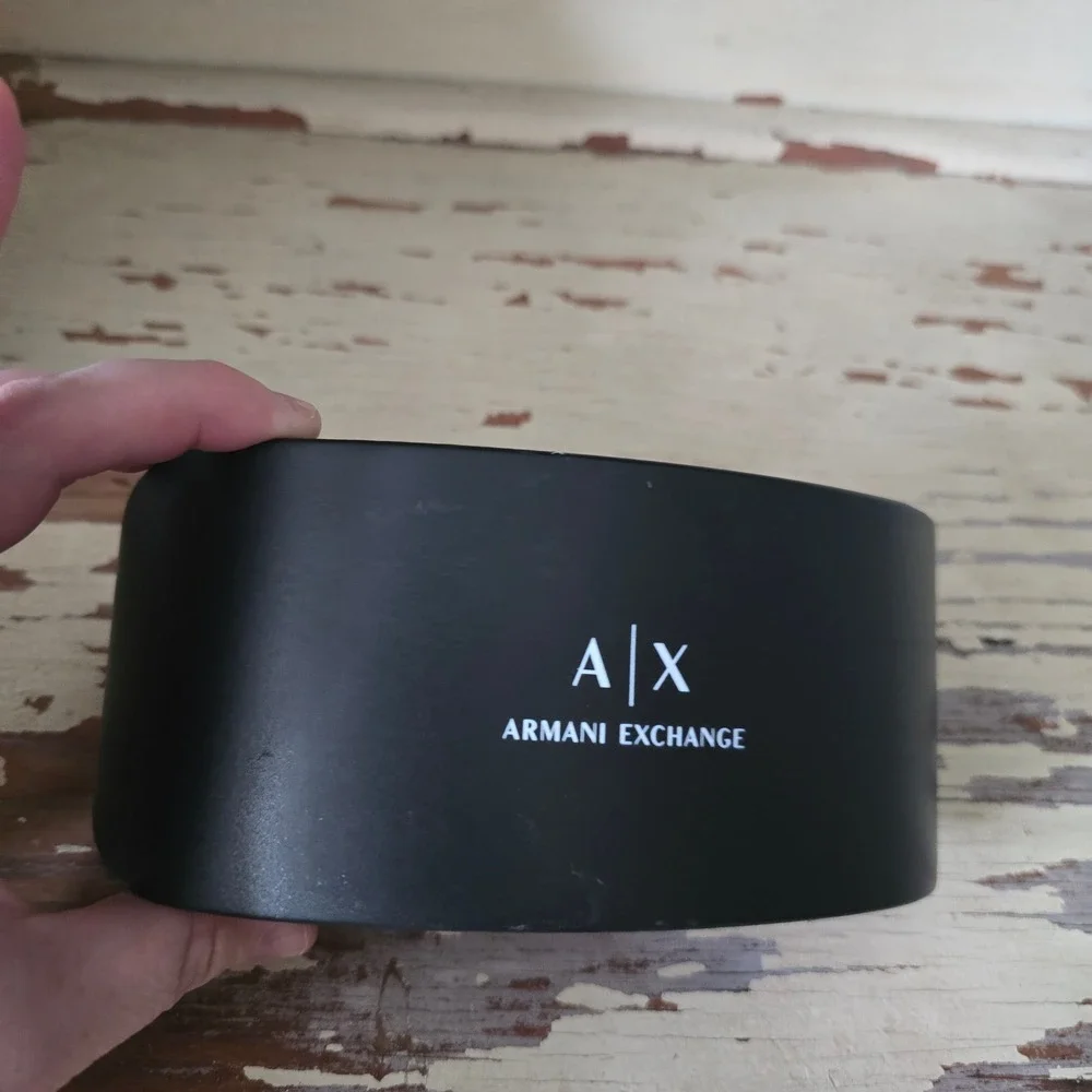 Armani Exchange AX Matte Black Hard Shell Sunglasses Case Logo Eyewear Protector